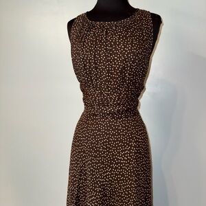 Adrianna Papell Brown and White Midi Dress